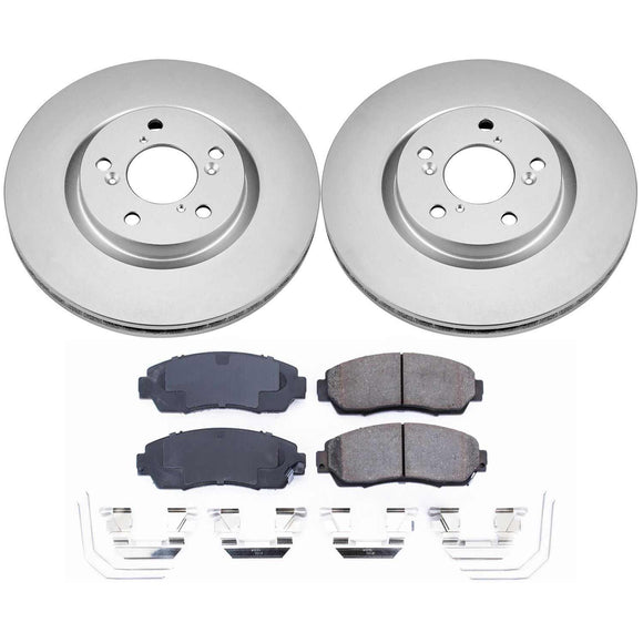 PowerStop Genuine Geomet Coated Rotor and Low-Dust Ceramic Brake Pad Kit