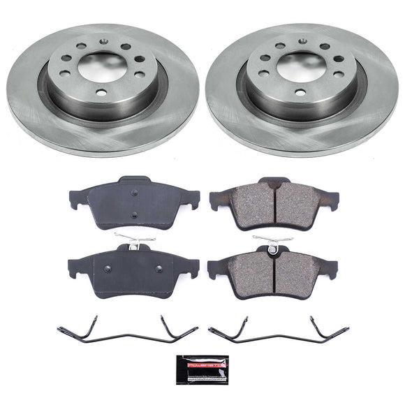 PowerStop OE Stock Replacement Low-Dust Ceramic Brake Pad and Rotor Kit