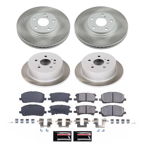 PowerStop Semi-Coated Rotor and Low-Dust Ceramic Brake Pad Kit