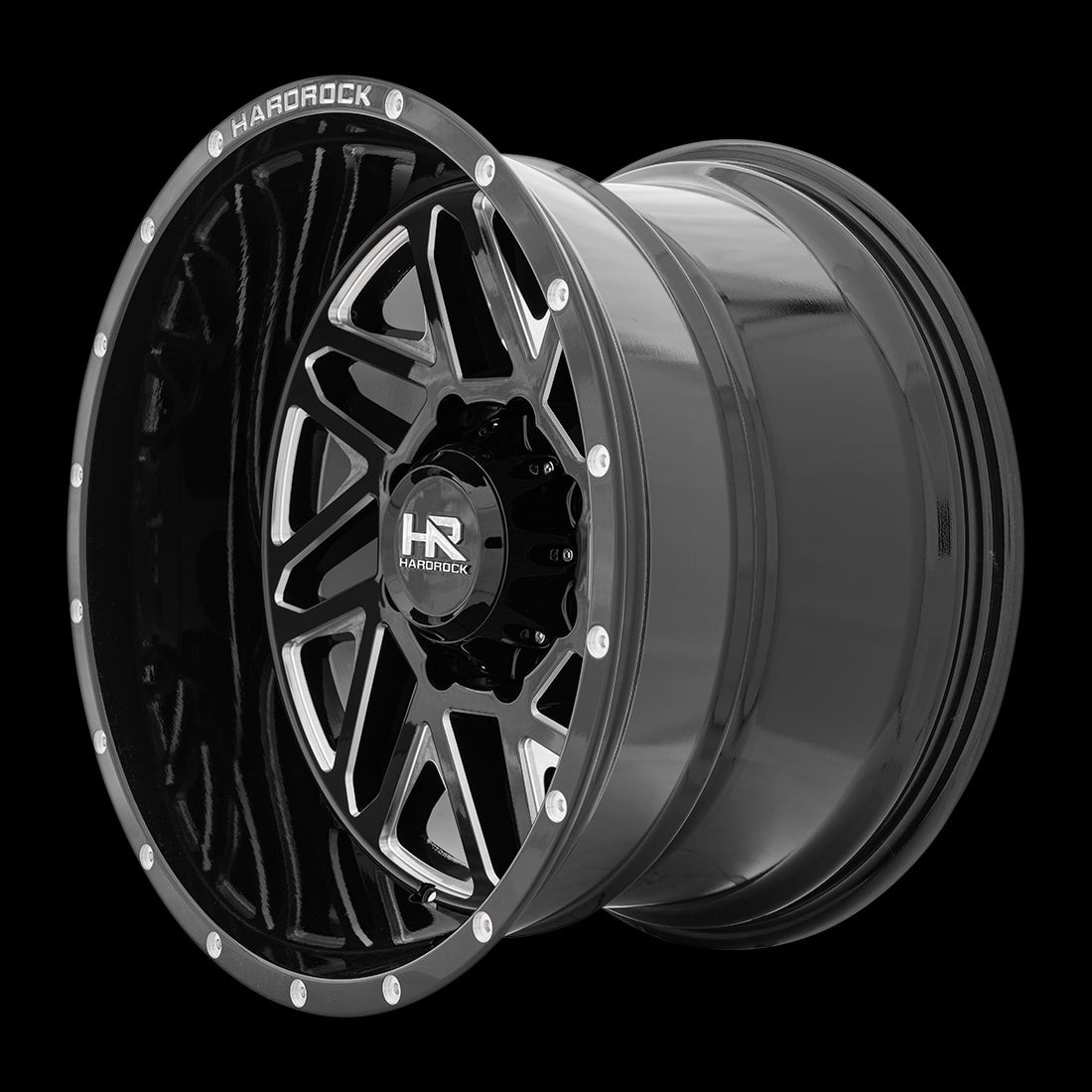 20x12 Hardrock Bones XPosed Gloss Black Milled 6x135 ET-44 wheel/rim