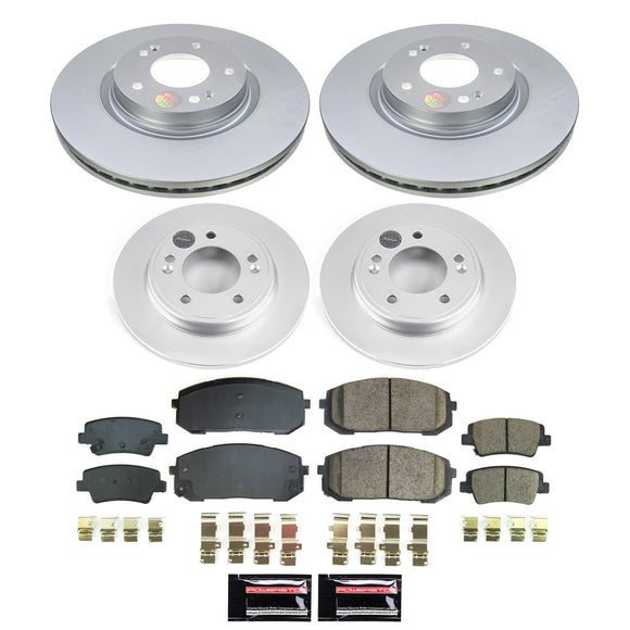 PowerStop Genuine Geomet Coated Rotor and Low-Dust Ceramic Brake Pad Kit
