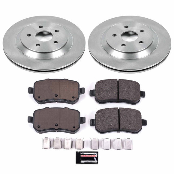 PowerStop OE Stock Replacement Low-Dust Ceramic Brake Pad and Rotor Kit