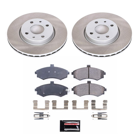PowerStop Semi-Coated Rotor and Low-Dust Ceramic Brake Pad Kit