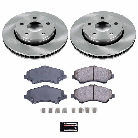 PowerStop OE Stock Replacement Low-Dust Ceramic Brake Pad and Rotor Kit