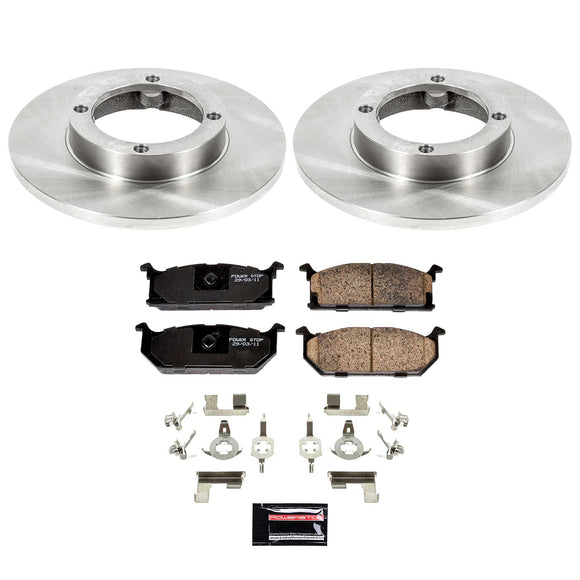 PowerStop OE Stock Replacement Low-Dust Ceramic Brake Pad and Rotor Kit