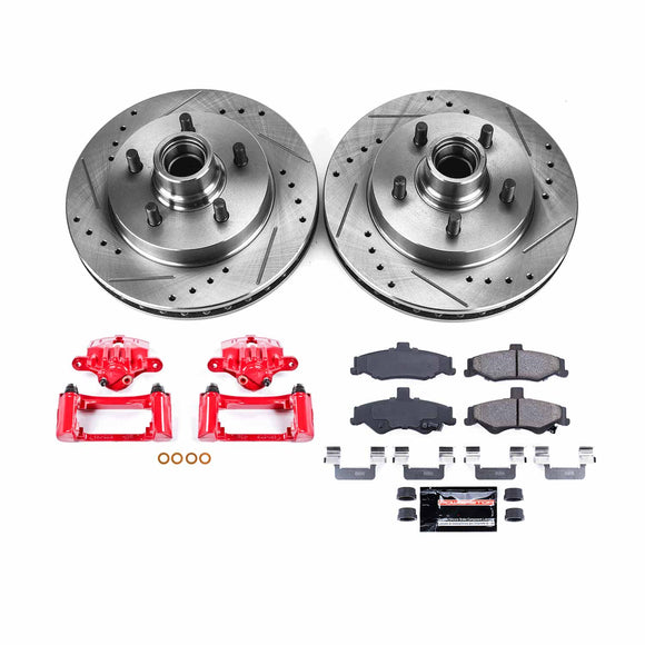 PowerStop Z23 Daily Driver Carbon-Fiber Ceramic Pads Drilled & Slotted Rotor & C