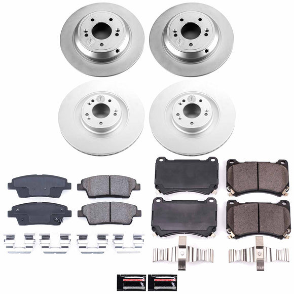 PowerStop Genuine Geomet Coated Rotor and Low-Dust Ceramic Brake Pad Kit