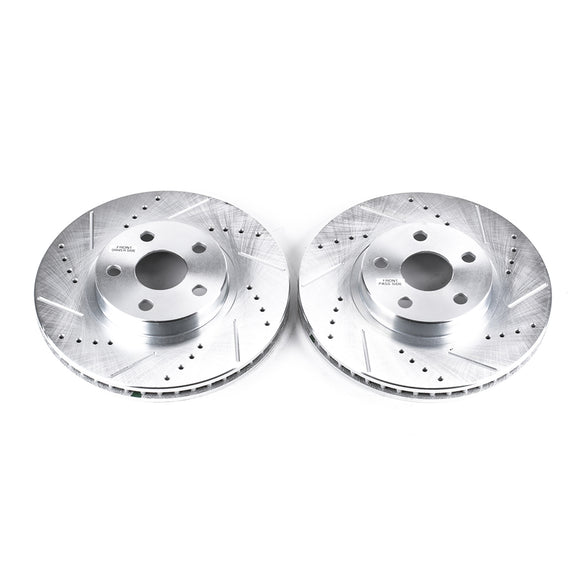 PowerStop Evolution Drilled Slotted Rotors Pair Front For Toyota Celica