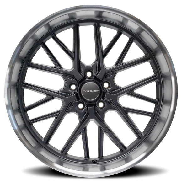 22x12 Corsart Kingpin 5 Matte Gunmetal Diamond Cut Lip 5x127 ET0 Wheel