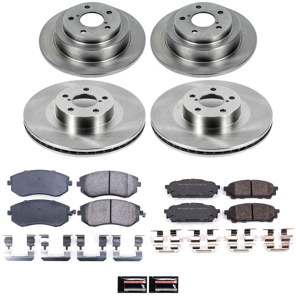PowerStop OE Stock Replacement Low-Dust Ceramic Brake Pad and Rotor Kit