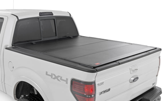 Rough Country Hard Tri-Fold Flip Up Bed Cover 5'7" For Ford F-150 04-14