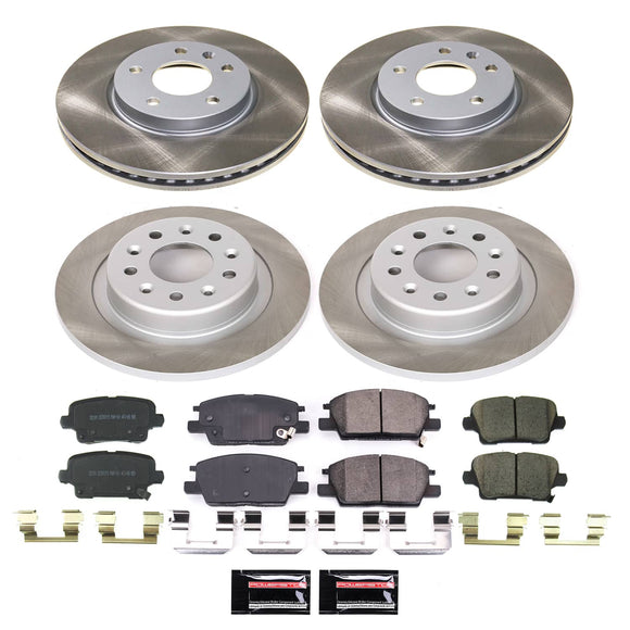 PowerStop Semi-Coated Rotor and Low-Dust Ceramic Brake Pad Kit