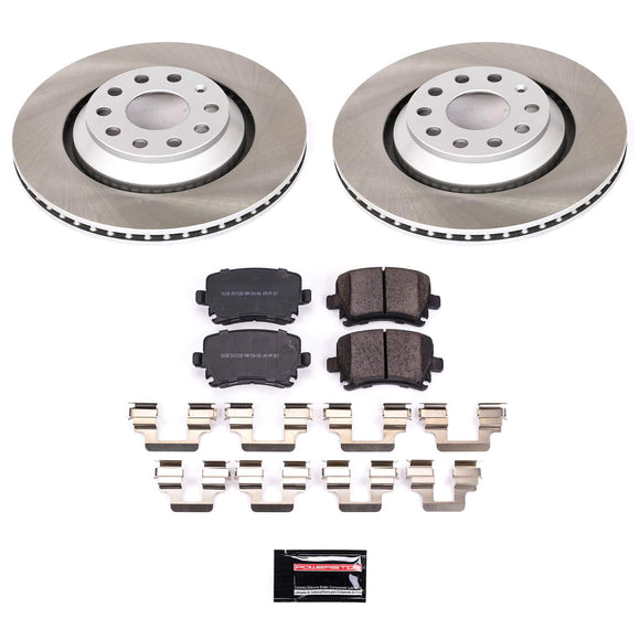 PowerStop Semi-Coated Rotor and Low-Dust Ceramic Brake Pad Kit