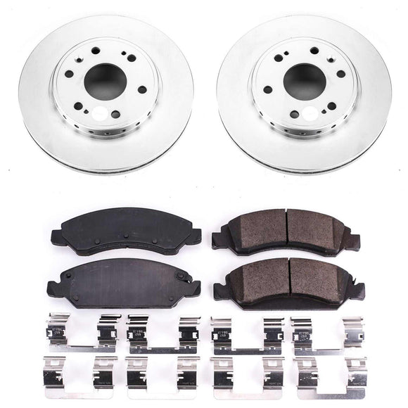 PowerStop Genuine Geomet Coated Rotor and Low-Dust Ceramic Brake Pad Kit