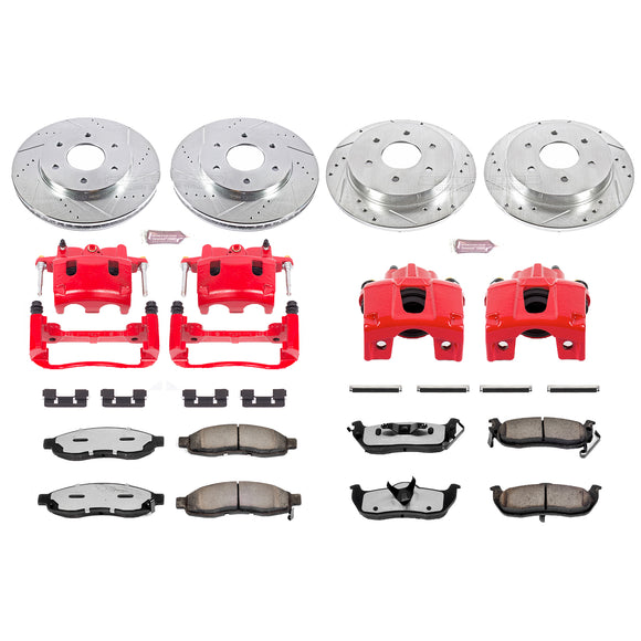 PowerStop Z36 Truck and SUV Ceramic Brake Pad, Drilled & Slotted Rotor, and Cali