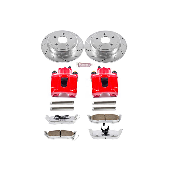 PowerStop Z26 Street Performance Ceramic Brake Pad, Drilled Slotted Rotor, and C