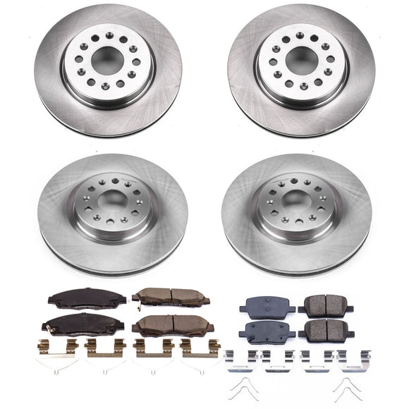 PowerStop OE Stock Replacement Low-Dust Ceramic Brake Pad and Rotor Kit