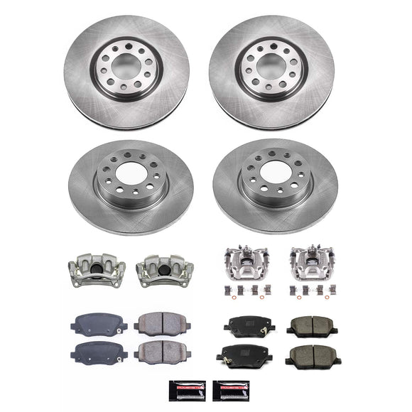 PowerStop OE Stock Replacement Low-Dust Ceramic Brake Pad, Rotor and Caliper Kit