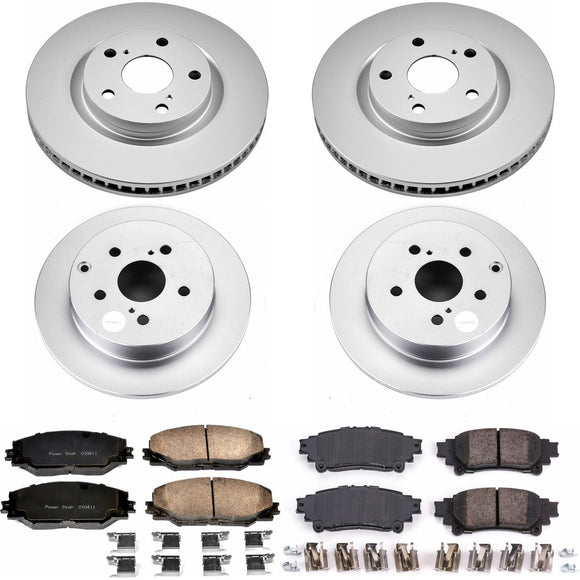 PowerStop Genuine Geomet Coated Rotor and Low-Dust Ceramic Brake Pad Kit