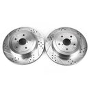 PowerStop Evolution Drilled Slotted Rotors Pair Rear For Subaru Impreza