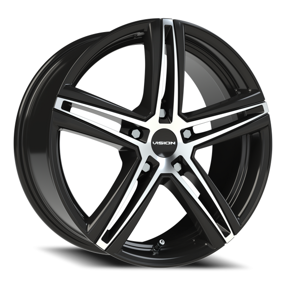 17X7.5 Vision 640 Nitrous Black Machined Face Wheel 5x100 ET40 Rim