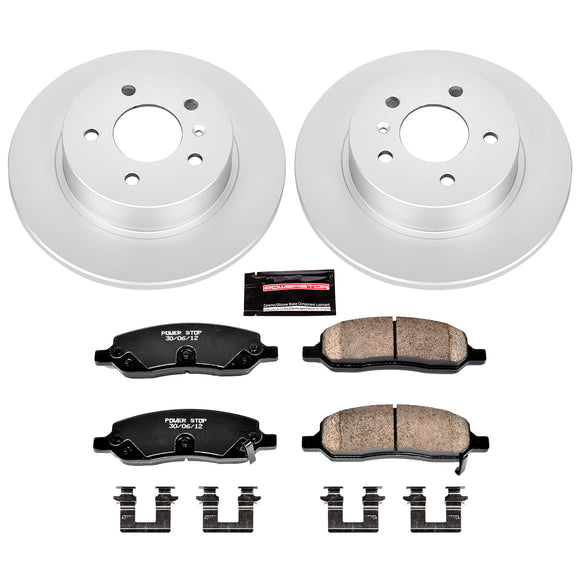 PowerStop Genuine Geomet Coated Rotor and Low-Dust Ceramic Brake Pad Kit