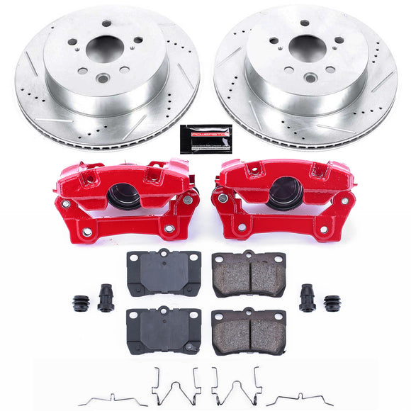 PowerStop Z23 Daily Driver Carbon-Fiber Ceramic Pads Drilled & Slotted Rotor & C