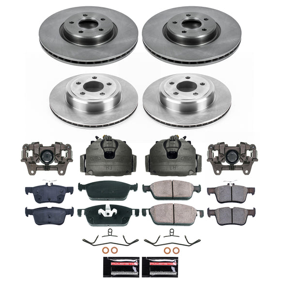 PowerStop OE Stock Replacement Low-Dust Ceramic Brake Pad, Rotor and Caliper Kit