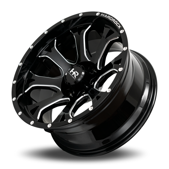 20x12 Hardrock BloodShot Xposed Gloss Black Milled 6x135 ET-44 wheel/rim