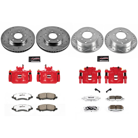 PowerStop Z26 Street Performance Ceramic Brake Pad, Drilled Slotted Rotor, and C