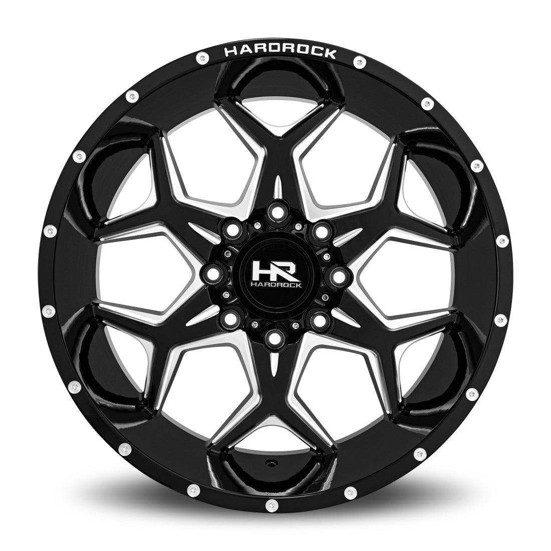 20x12 Hardrock Reckless Xposed Gloss Black Milled 8x165.1 ET-44 wheel/rim