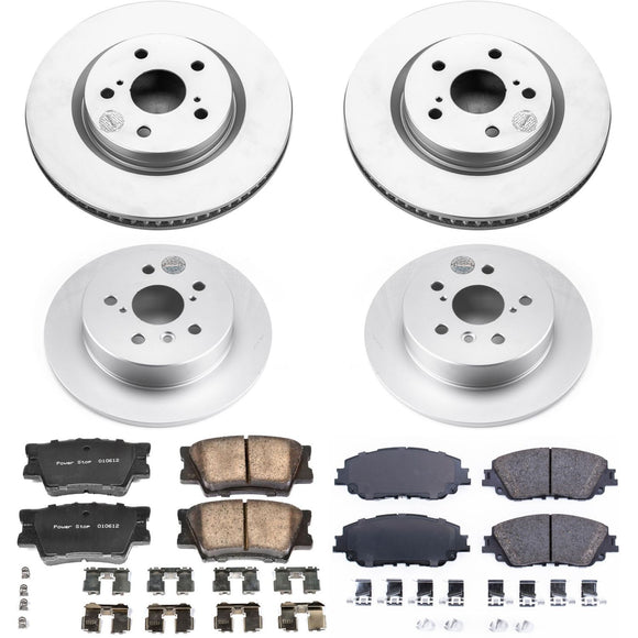 PowerStop Genuine Geomet Coated Rotor and Low-Dust Ceramic Brake Pad Kit