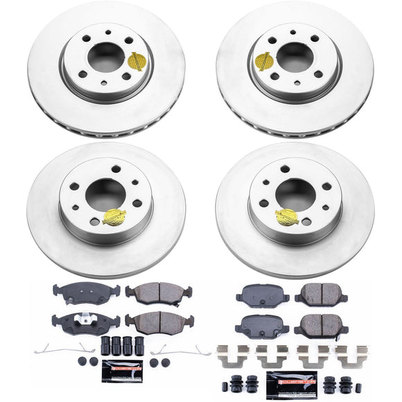 PowerStop Genuine Geomet Coated Rotor and Carbon-Fiber Ceramic Brake Pad Kit