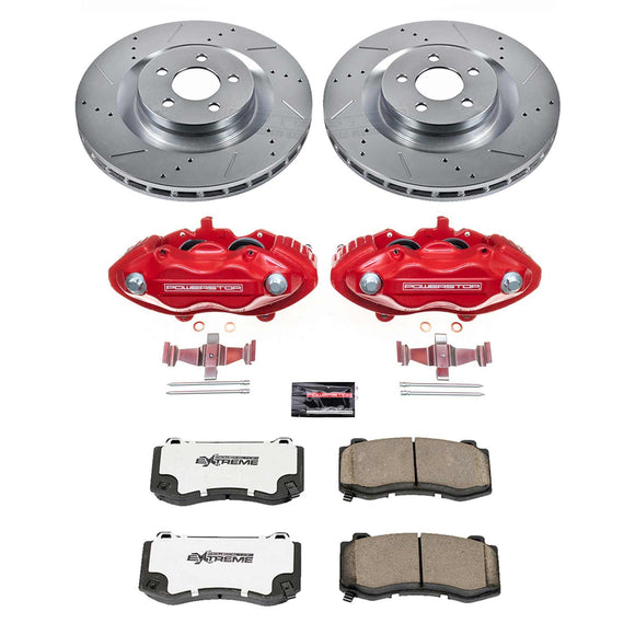 PowerStop Z26 Street Performance Ceramic Brake Pad, Drilled Slotted Rotor, and C