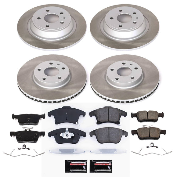 PowerStop Semi-Coated Rotor and Low-Dust Ceramic Brake Pad Kit