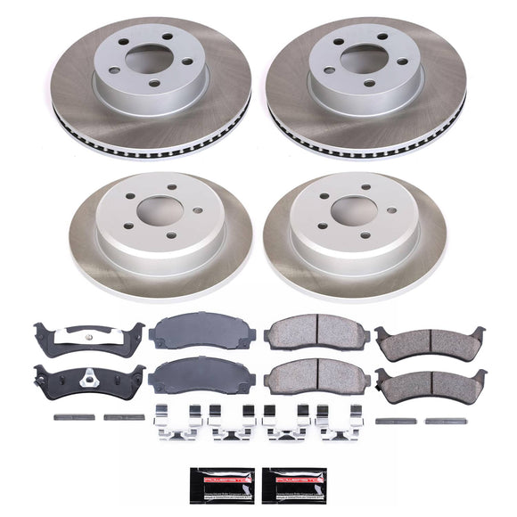 PowerStop Semi-Coated Rotor and Low-Dust Ceramic Brake Pad Kit