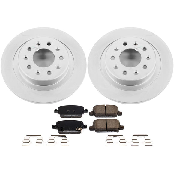 PowerStop Genuine Geomet Coated Rotor and Low-Dust Ceramic Brake Pad Kit