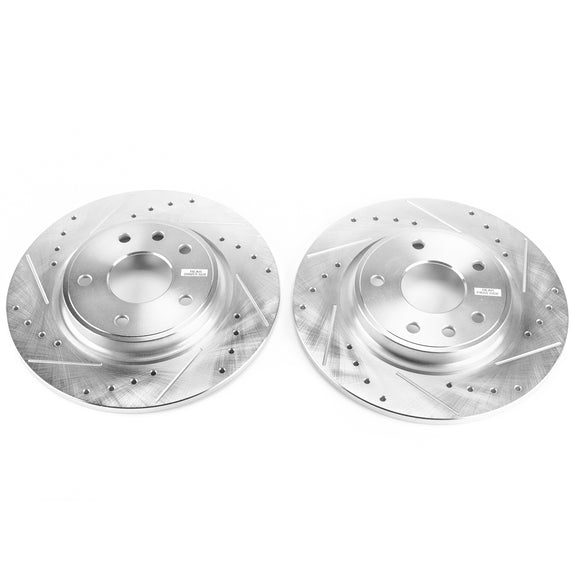 PowerStop Evolution Drilled Slotted Rotors Pair Front For Chevrolet Biscayne