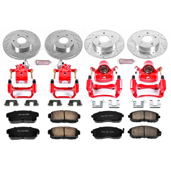 PowerStop Z23 Daily Driver Carbon-Fiber Ceramic Pads Drilled & Slotted Rotor & C