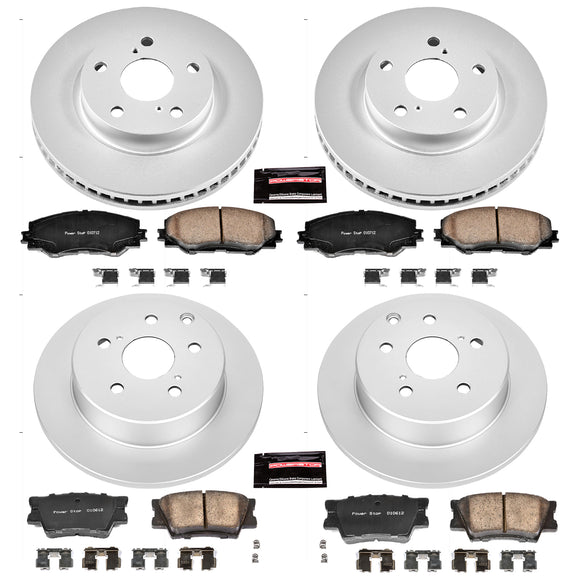 PowerStop Genuine Geomet Coated Rotor and Low-Dust Ceramic Brake Pad Kit