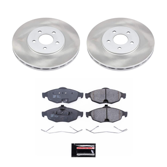 PowerStop Semi-Coated Rotor and Low-Dust Ceramic Brake Pad Kit