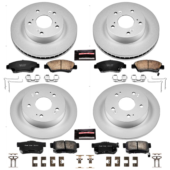 PowerStop Genuine Geomet Coated Rotor and Low-Dust Ceramic Brake Pad Kit