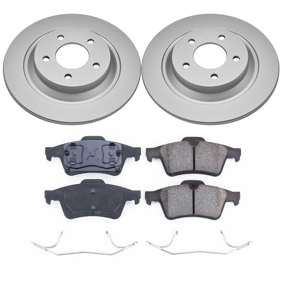 PowerStop Genuine Geomet Coated Rotor and Low-Dust Ceramic Brake Pad Kit