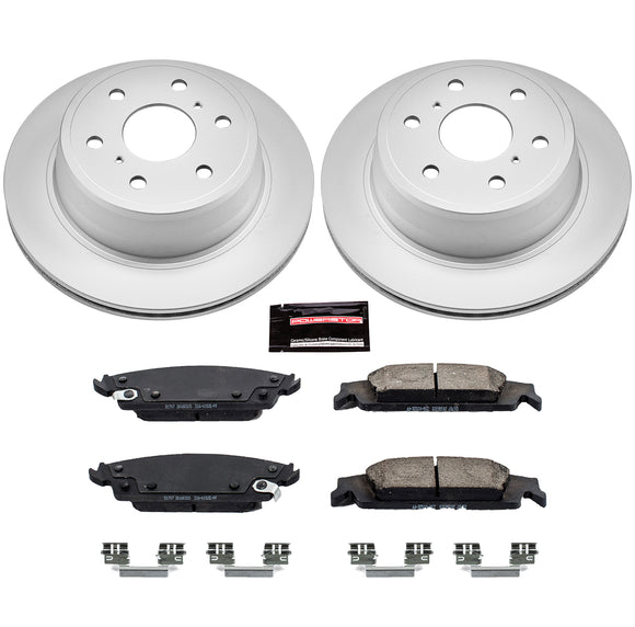 PowerStop Genuine Geomet Coated Rotor and Low-Dust Ceramic Brake Pad Kit