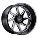 24X14 Tuff T2B Gloss Black W/ Milled Spokes 5X127 ET-72 wheel/rim-2