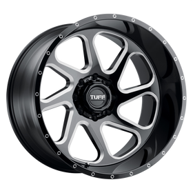 24X14 Tuff T2B Gloss Black W/ Milled Spokes 5X127 ET-72 wheel/rim - 0