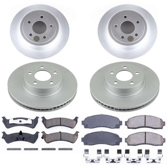 PowerStop Genuine Geomet Coated Rotor and Low-Dust Ceramic Brake Pad Kit