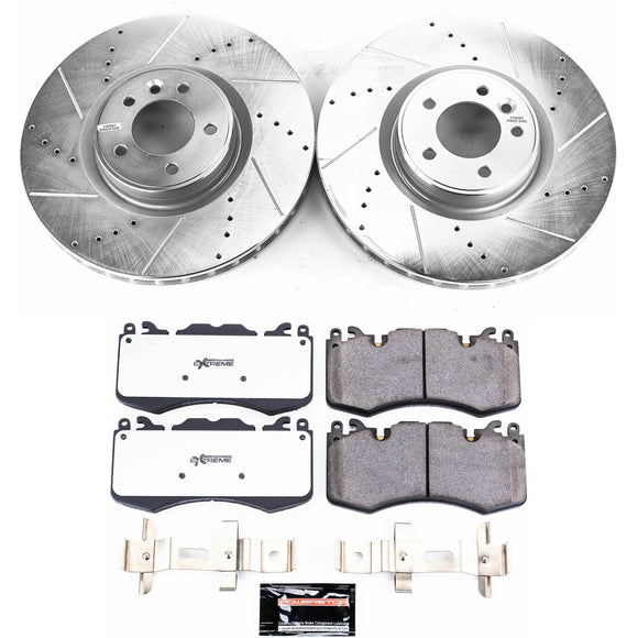PowerStop Z36 Carbon-Fiber Ceramic Brake Pad with Drilled and Slotted Rotor Kit