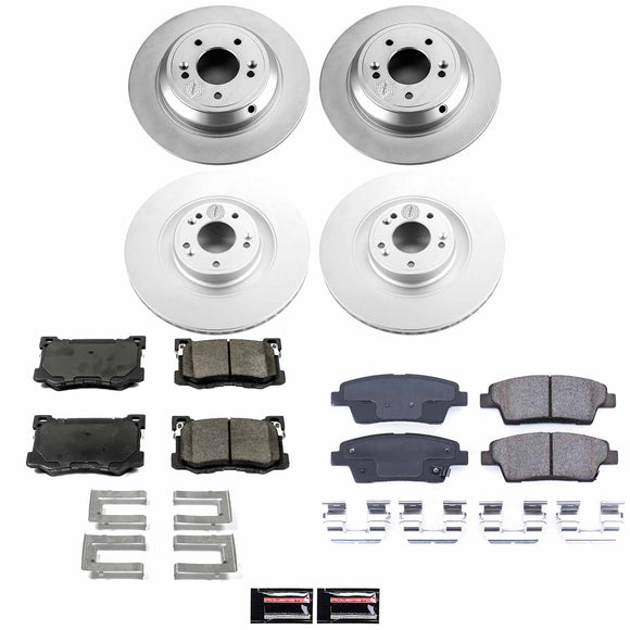 PowerStop Genuine Geomet Coated Rotor and Low-Dust Ceramic Brake Pad Kit