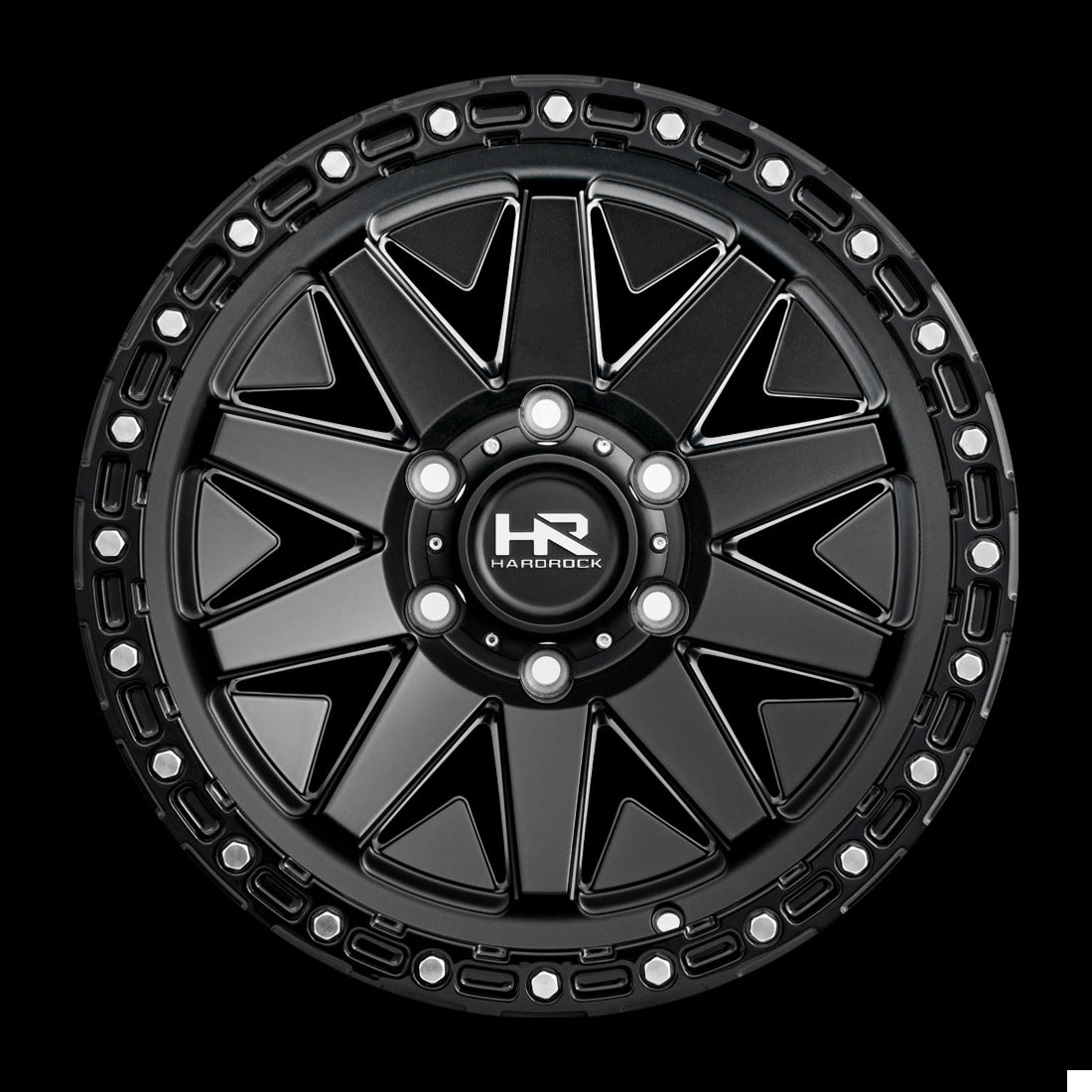 17x9 Hardrock H106 Matte Black 5x127 ET-12 wheel/rim